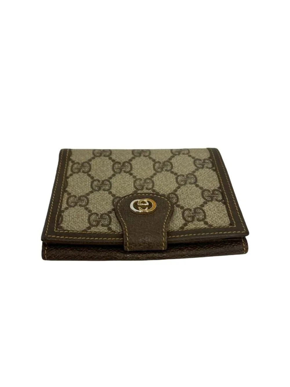 Gucci Vintage GG Logo Canvas Leather Bifold Wallet Brown - Picture 3 of 10